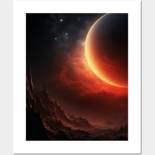 Abyss of the Red Moon Landscape Art Posters and Art